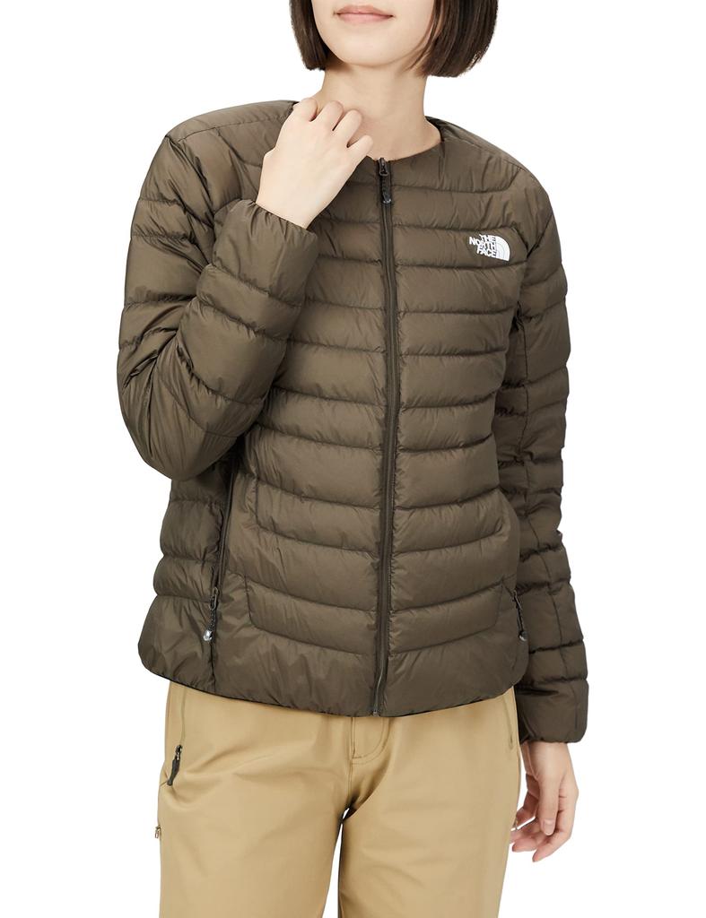 The North Face Thunder Round Neck Cold Cocoa Size M Women's Jacket, Water-Repellent, Photonic, Weather, Brown,