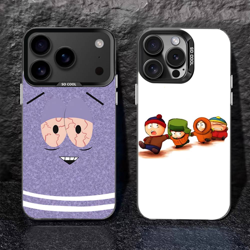 S-SouthES Cute P-Park Black Matte Shockproof CoverPhone Case For iPhone 17,16,15,14,13,12,11,Pro,Max,Plus