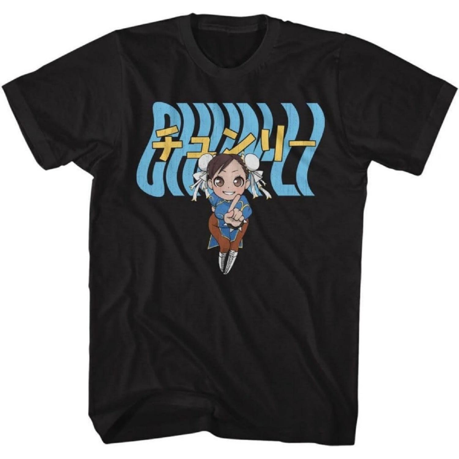 

Street Fighter - Mens Chun Li Warped Text Short Sleeve T-Shirt XXXXXL чёрный