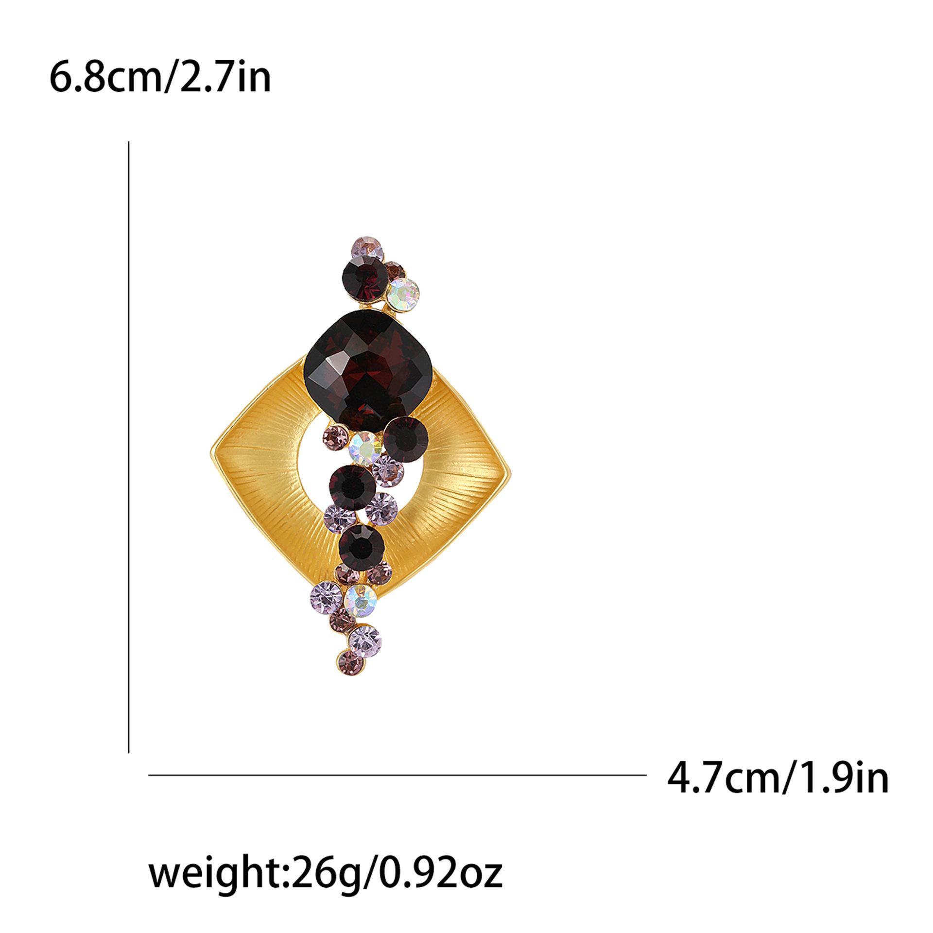 

Высококачественная креативная квадратная брошь из сплава с золотыми стразами, изысканная ретро женская одежда, корсаж, ювелирные изделия, булавка