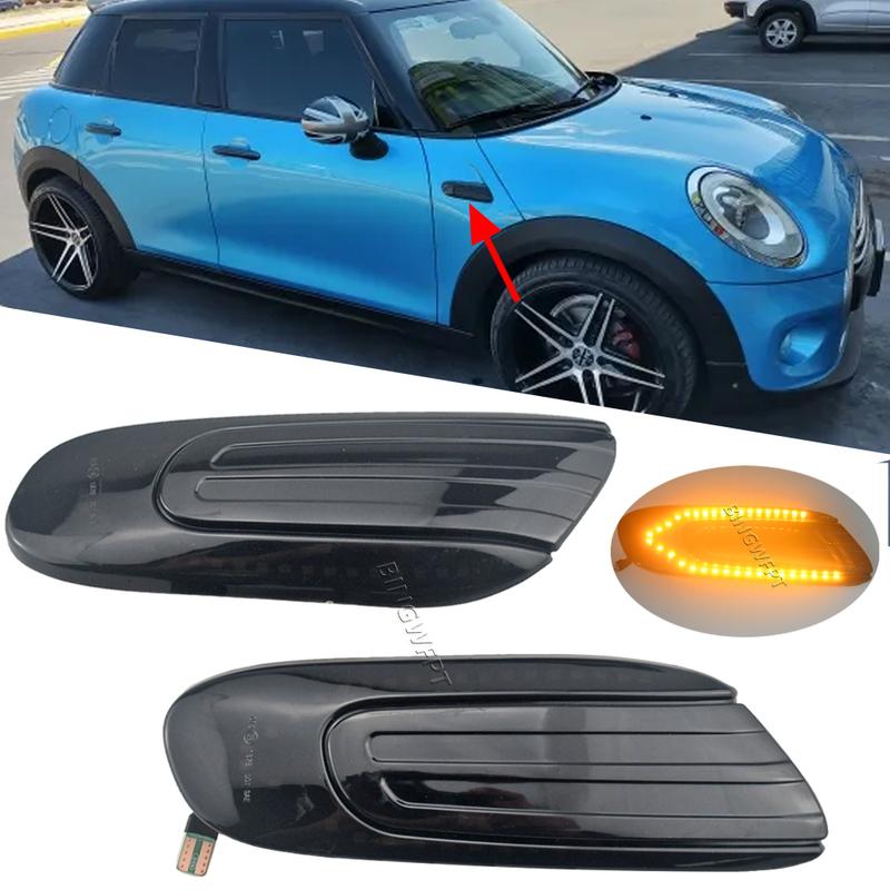 LED Dynamic Side Marker Turn Signal Indicator Repeater Light Sequential Blinker Lamp For BMW Mini Cooper F55 F56 F57 2014-2017