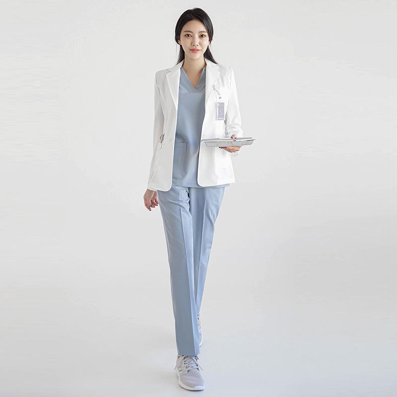 

Унисекс 2023 Белая медицинская униформа с длинными рукавами для врачей, медсестер и специалистов стоматологических салонов красоты M