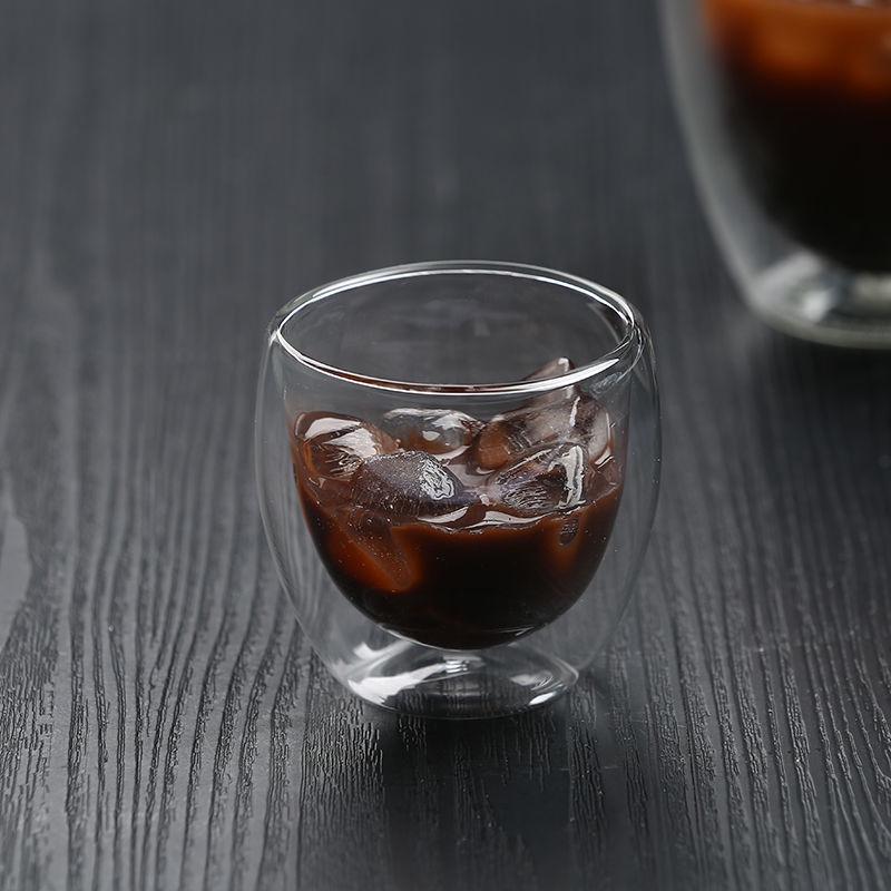 Double-Layer Transparent Heat-Insulating Glass Tea Cup Set