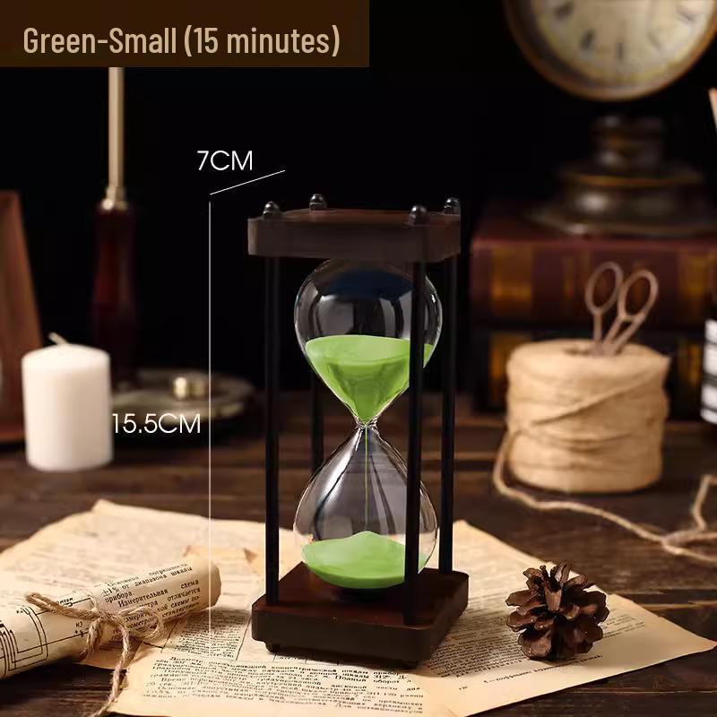 Retro kreativní přesýpací hodiny – ozdoba pro děti – 30/60 minut, design s tekutým pískem proti pádu