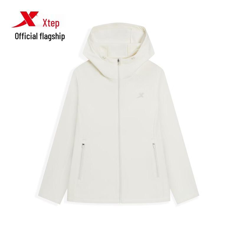 Xtep Women's Softshell Fleece-Lined Windproof Sports Jacket