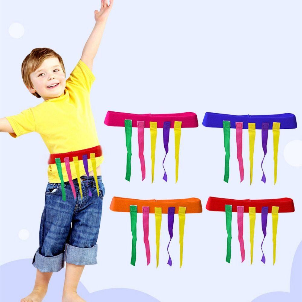 

Chasing Ribbon Tail Pulling Prop Waist Strap Bright Color Catching Tail Training Belt Competition Children 25cm червоний