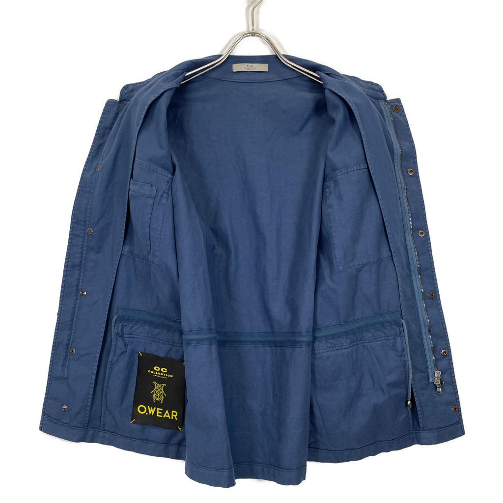 Corneliani CC COLLECTION CORNELIANI Blue Cotton Linen RESCA52 Field Jacket Jacket 52 blueUsed