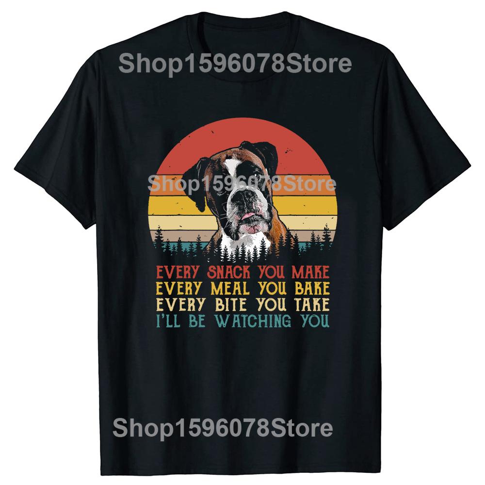 Funny Boxer Dog Retro T Shirts Summer Style Graphic Cotton Streetwear Short Sleeve Boxer Dog Owner Gifts Tshirt Unisexs Clothing
