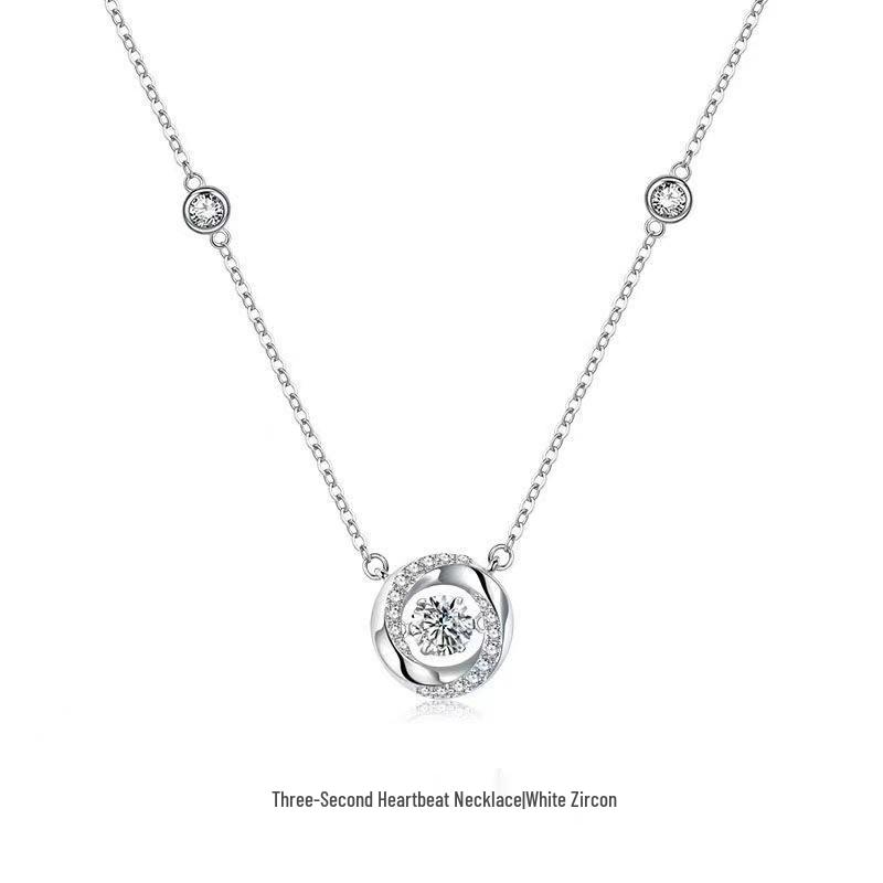 S925 Sterling Silver Mobius Heartbeat Necklace for Women - Elegant Clavicle Chain with Unique Design S925 Silver