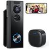In Alexa Wireless No Installation Video Doorbell with WIFI Human Configurable Detection Indoor Multiple Family Remote IP66 Waterproof and Japanese