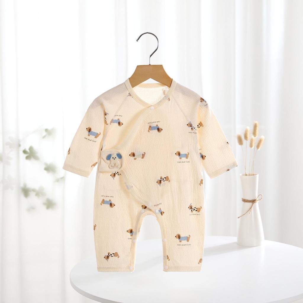 Newborn Baby Cotton Butterfly Romper Pajamas - Summer Thin Monk Suit