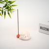 Ceramic Cute Kitten Incense Holder - Sandalwood & Agarwood Burner for Home Decor and Incense Ceremony.