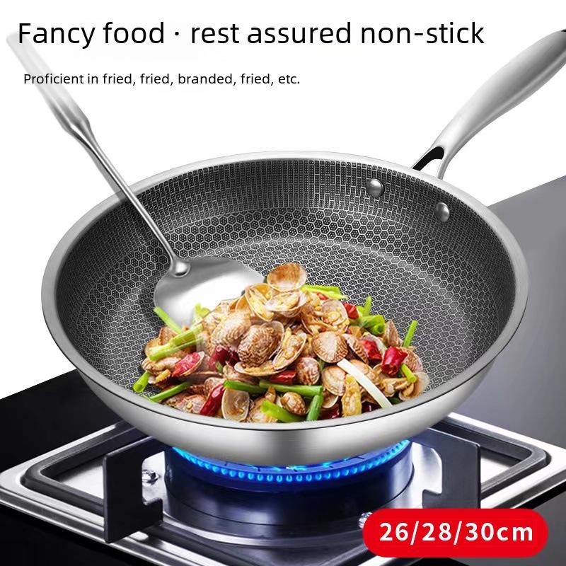 Stainless Steel Non-Stick Honeycomb Frying Pan for Omelettes and Steaks