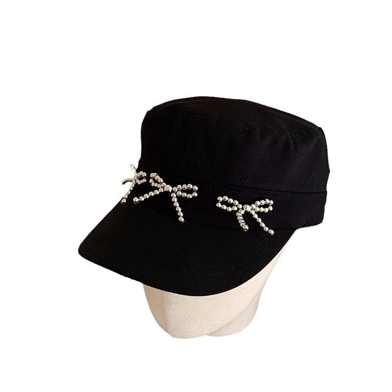 Black Trendy Vintage Bowknot Duckbill Hat For Women Perfect For Casual Spring Summer Outings