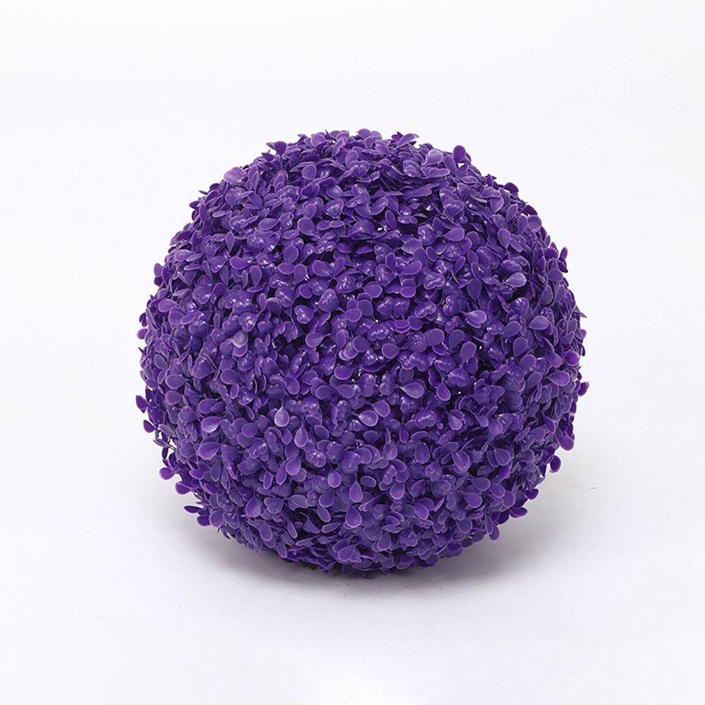 Multi-Size Artificial Green Grass Ball Green Purple Greenery Plants Ball  Indoor Outdoor
