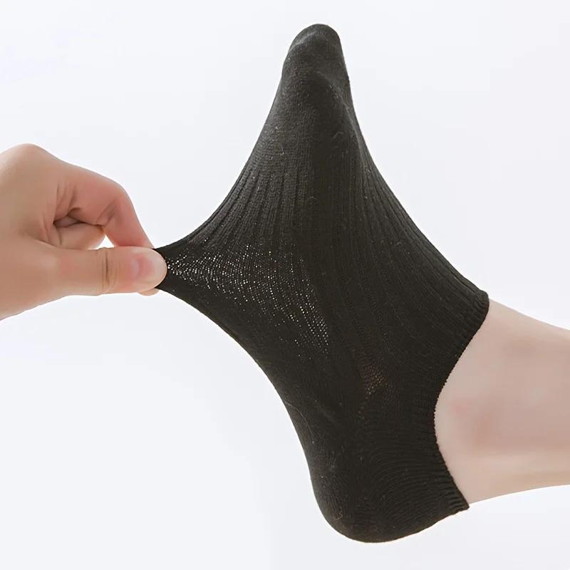 6 Pairs of New Fashionable Women's Summer Solid Color Striped Knitted Short Socks Multifunctional Four Season Women's Boat Socks