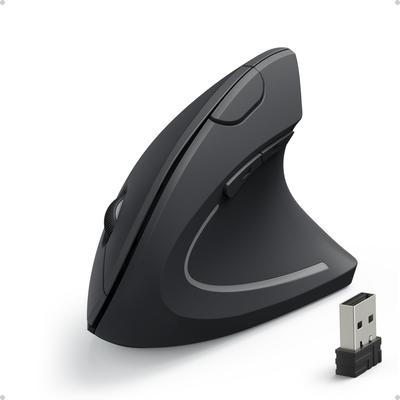 Anker Wireless Mouse Wireless 5 Ergonomic Compatible with 2.4G (Vertical Mouse) 800/1200/1600 DPI, Buttons, Optical, Design, Right-Handed,