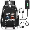 Stilvoller Cuphead Rucksack mit USB-Ladeanschluss für Kinder und Jungen für den Schulgebrauch