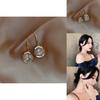 Goldtone Round Drop Earrings Alloy Rhinestone For Daily Casual Use