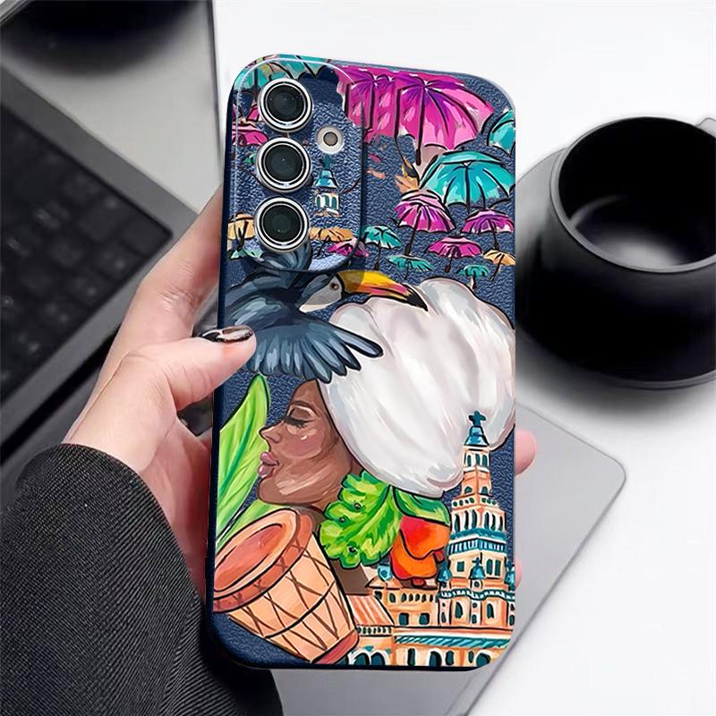 Tropical-style Toucan Pattern Case For Samsung Galaxy A57 A56 A55 A54 5G A37 A36 A35 A34 A17 A16 A15 A14 Leather Texture Silicone Cover