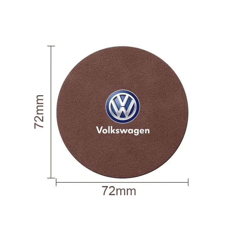 B6 VW For Volkswagen Fashion Car Water Cup Mat Suede Non-Slip Coaster Accessories For VW GTI Polo Golf Passat Tiguan Arteon Toua
