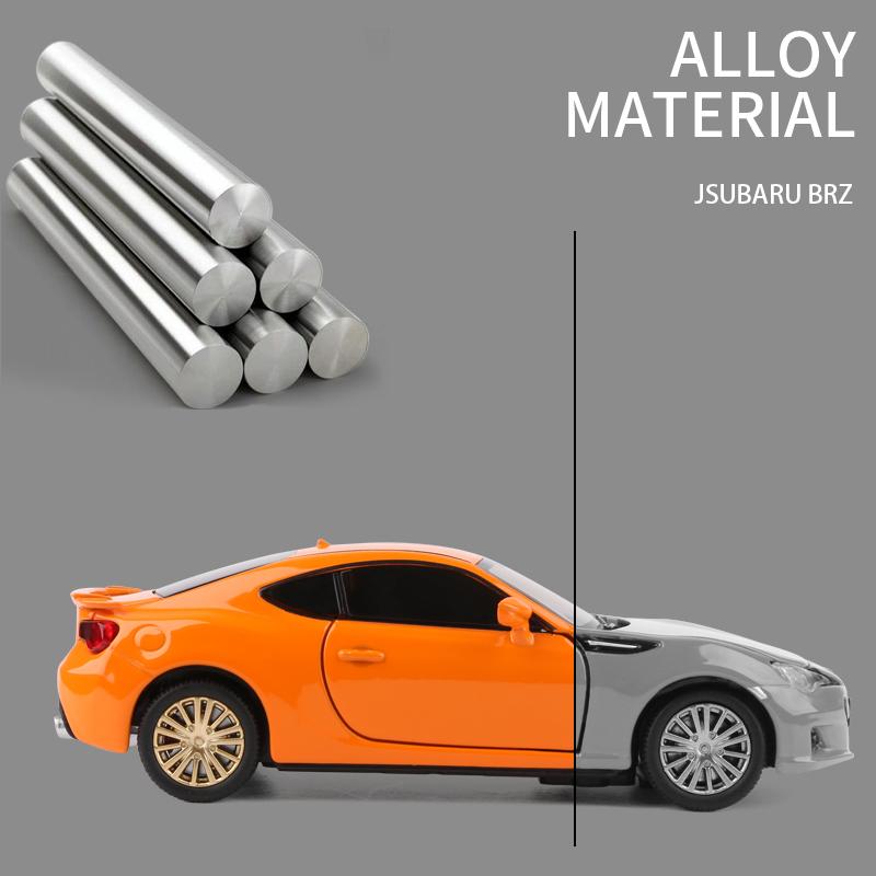1/32 Subaru BRZ Alloy Sports Car Model Diecast Metal Toy Simulation Vehicles Sound Light Collection Series Boy for Childrens Toy Gift