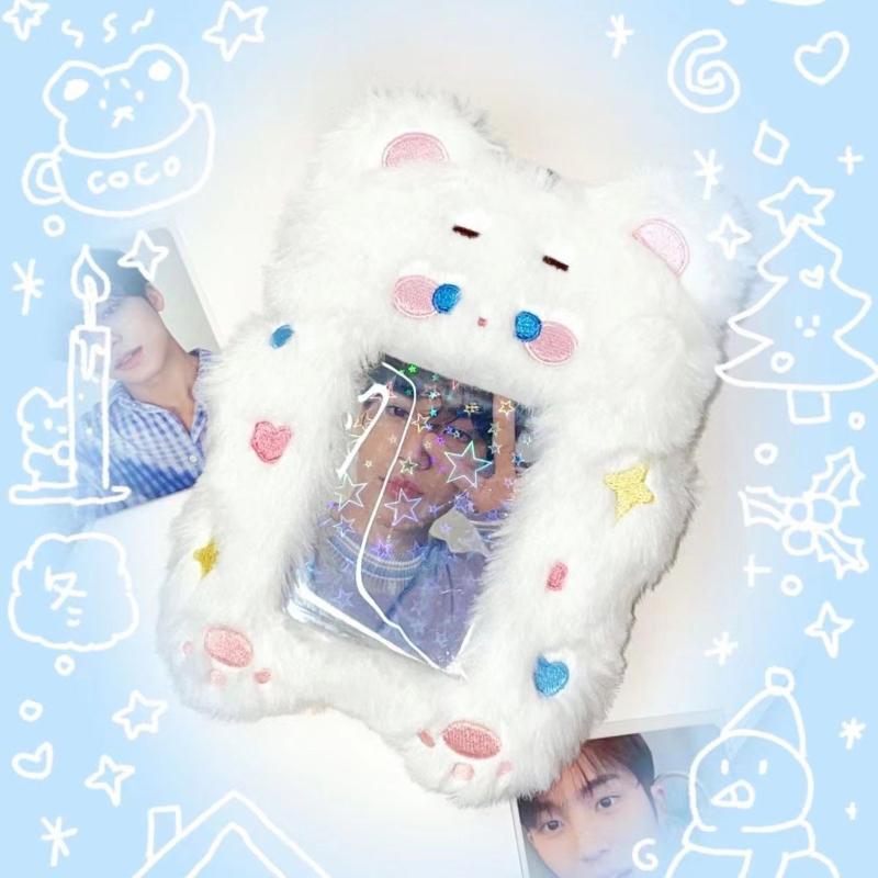 

Мультяшный брелок-держатель для карт, милый кулон для демонстрации фотокарточек айдолов, рукав для фотокарточек K-pop, защитный чехол, кавайная обложка для карт