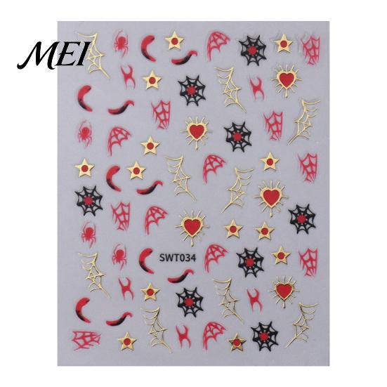 Easy Application Nail Art for Novices Halloween Stickers, Glitter Gothic Bat Decals, Creative DIY Consumables Self-Adhesive Accessories Women