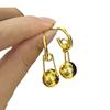 French Personality Design Sense Ball C-Shaped Earrings Femininity Light Luxury High Sense Cold Wind Stud Earrings