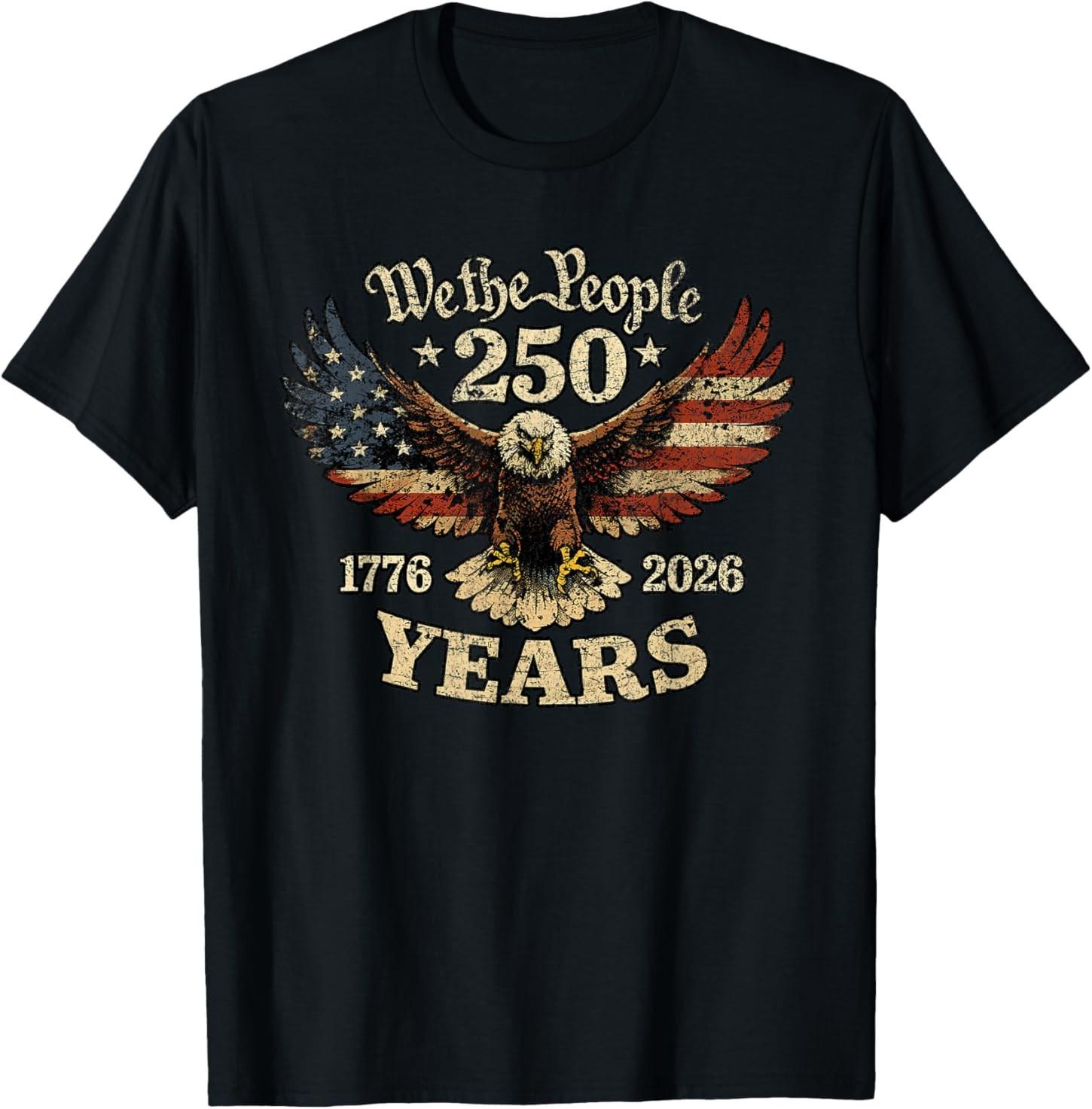 250 Years America Strong 1776 2026 T-Shirt S разноцветный