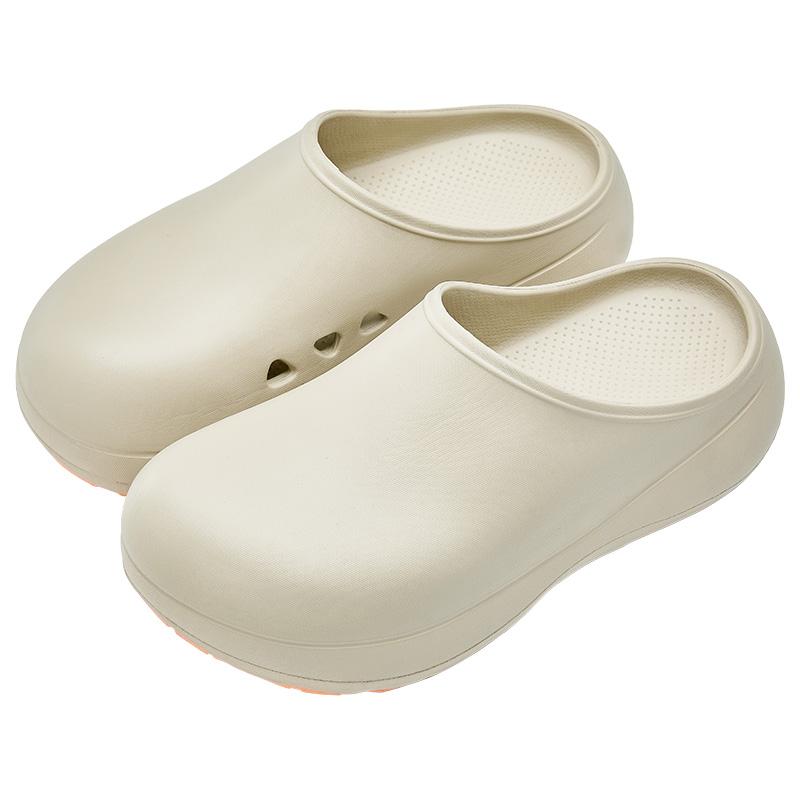 

Platform Women Clogs Shoes Beach EVA Thick Bottom Sandals Breathable Comfortable Men Clogs Shoes 35-36 бежевый