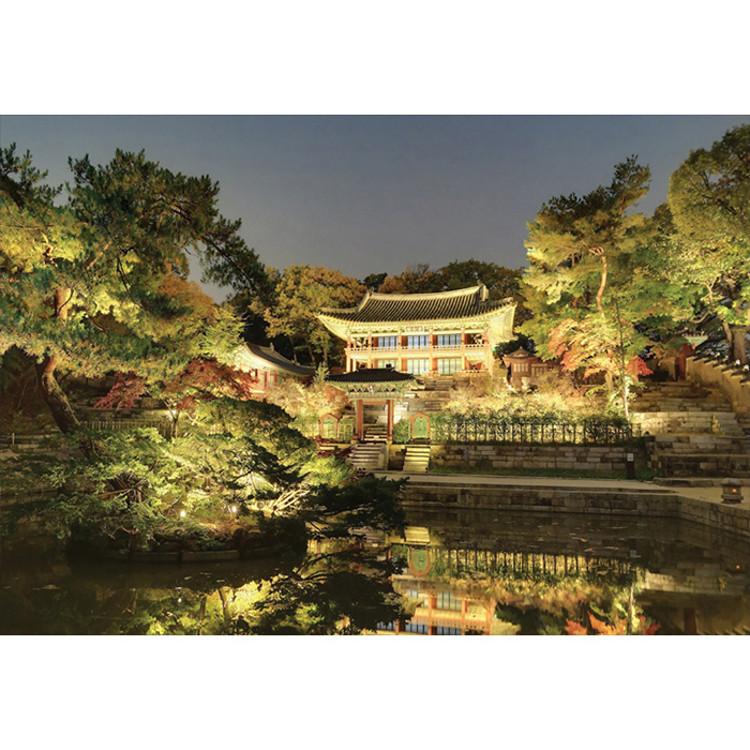 Puzzle de 1000 de piese - Palatul Changdeokgung, Iazul Buyongji noaptea, puzzle coreean popular