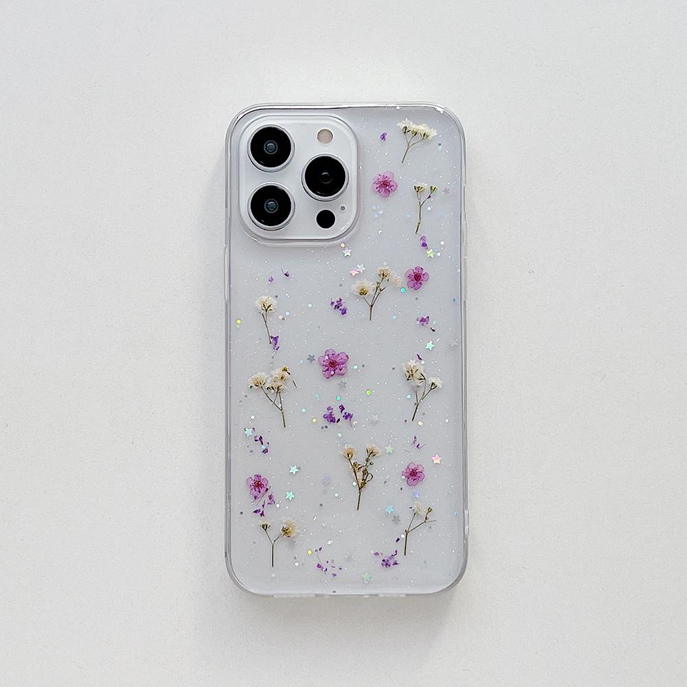 

Real Dry flower Phone Case For iPhone 17 Air 16 15 14 13 12 11 Pro XR X XS Max 7 8 Plus 16E Floral Soft Shockproof Cover iPhone Air