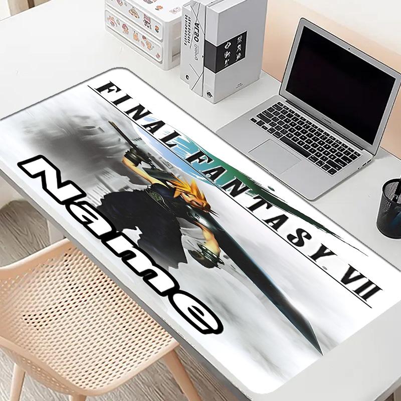 Custom Name Personalized Final Fantasy Pattern Mousepad, Laptop PC Desk Mat, Decorative Desk Mat for Home Keyboard Pad Gift