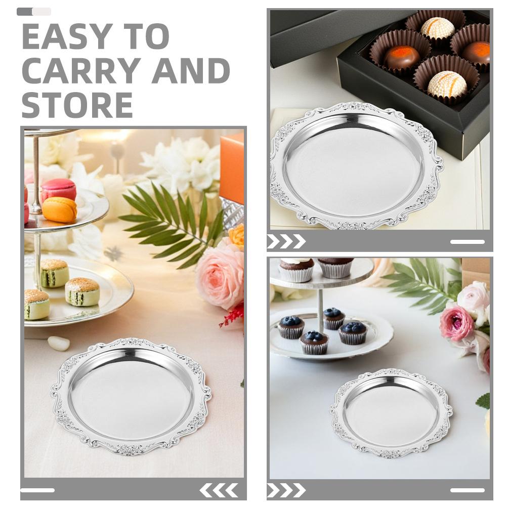 Serviertablett aus Metall im Vintage-Stil, dekorativ, für Schmuck, Speisen, Desserts, Partys, Vorspeisen, Chips, Dips, Süßigkeiten