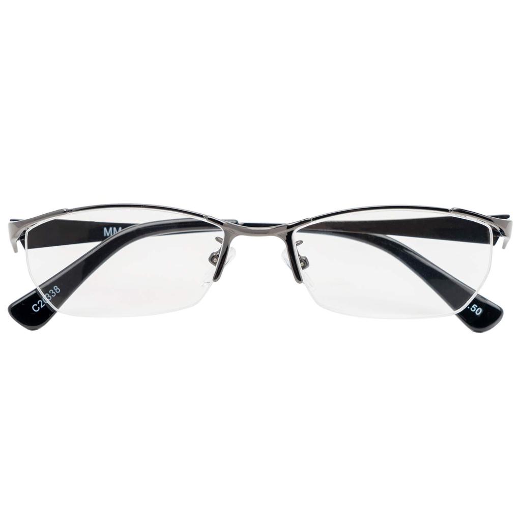 Fujita Optical Reading Glasses for Metal Men, 2.0 Prescription, Frame, Gunmetal, MM-01+2.00