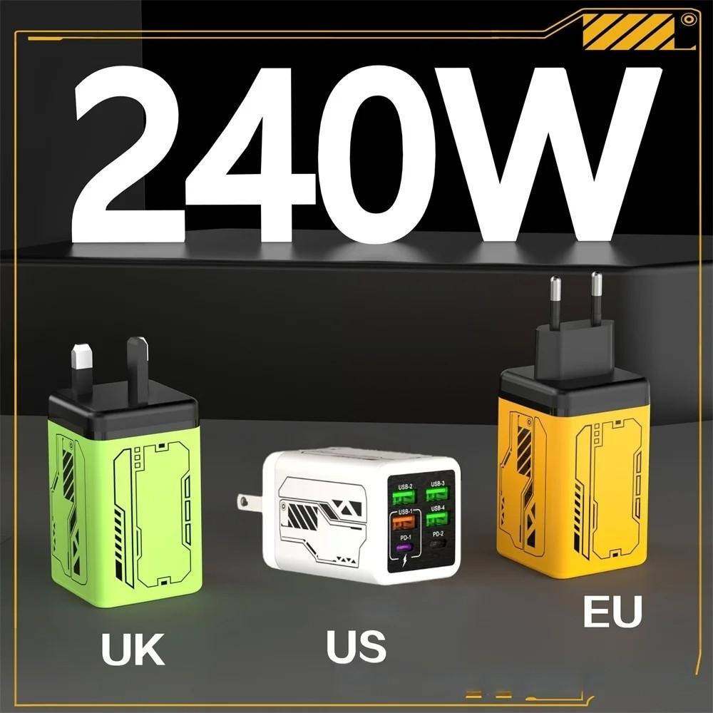 USB A+C 240W Ladegerät Stecker EU/US/UK USB C Ladegerät Handy Ladeadapter für Huawei/Xiaomi/Samsung