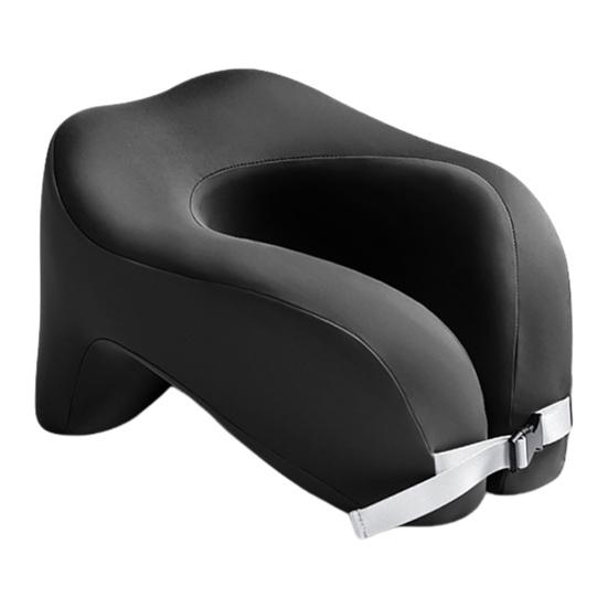 U-shaped Pillow Memory Foam Thick Elastic Slow Bounce Travel Neck Pillow Adjustable Band Pain Relief Long Flight Neck Support Office Nap Pillow