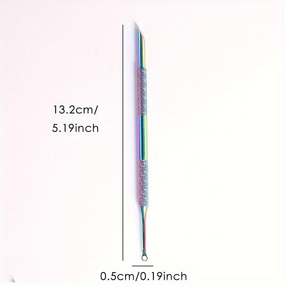 Stainless Steel Double-Headed Nail Pusher Cuticle Remover Exfoliation Prep Tool Clean Dead Skin Circle Bevel Shovel Manicure Tool