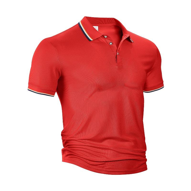 Men's short-sleeved polo shirt; loose-fitting, casual, breathable summer polo shirt with a collar and printed design