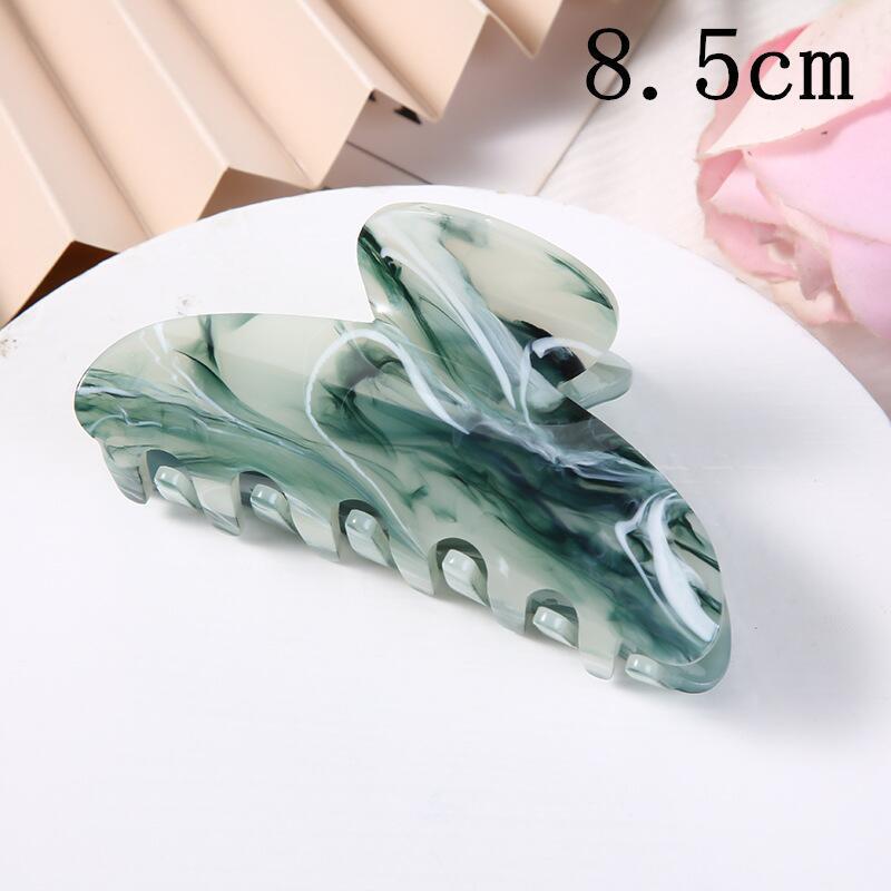 European & American Women’s Black & White Checkered Hair Clip - Large Acetate Acrylic Claw for Bun Hairstyles