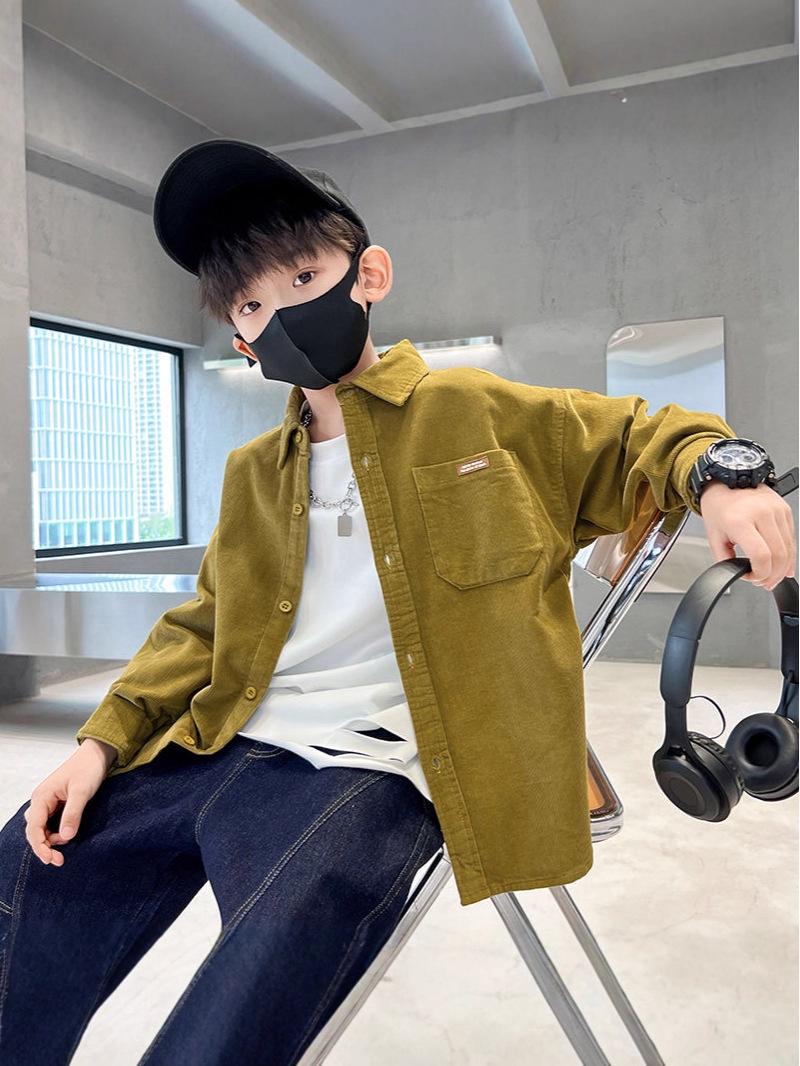 

Мальчиковая вельветовая куртка-рубашка с длинным рукавом - Осенняя коллекция 2025 110 cm