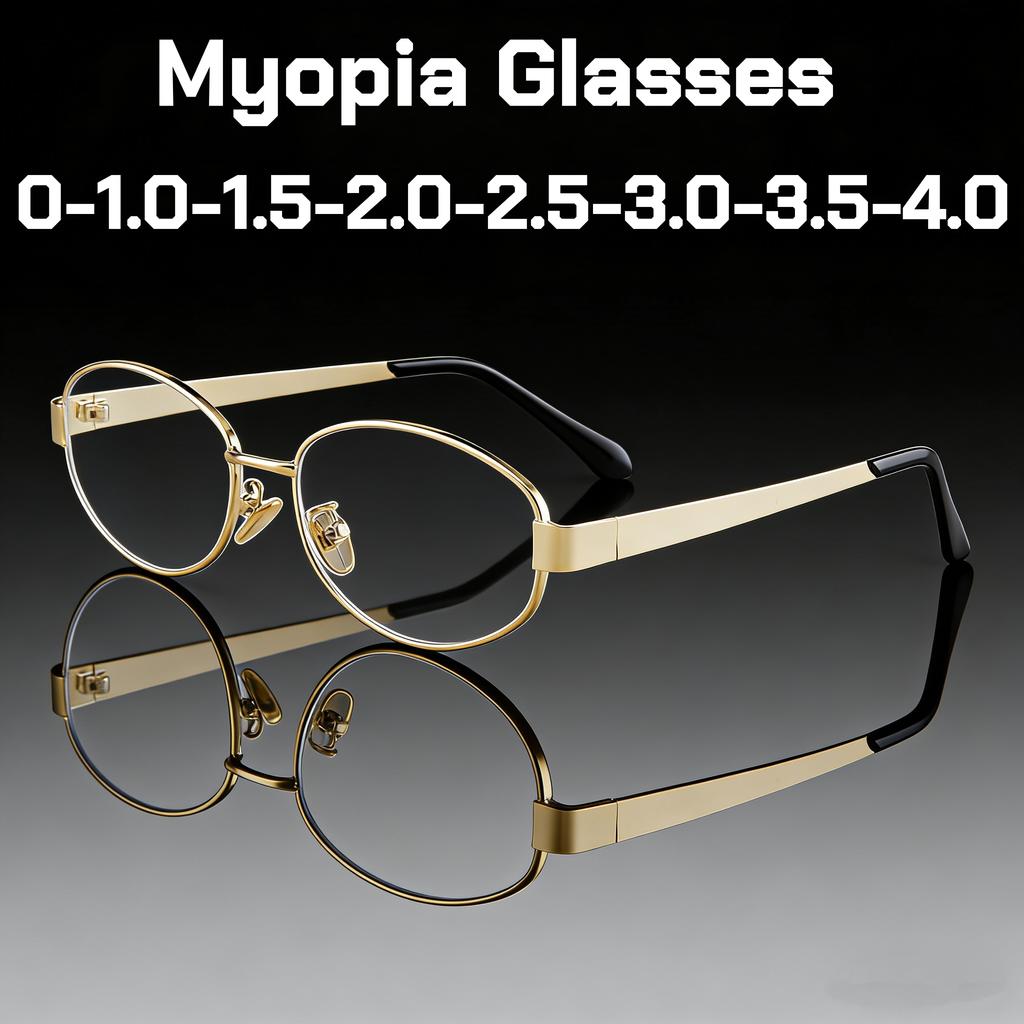 New Metal Oval Eyeglass Frames Women's INS Style Fashion Street Style Eyewear Anti Blue Light Glasses Non Prescription