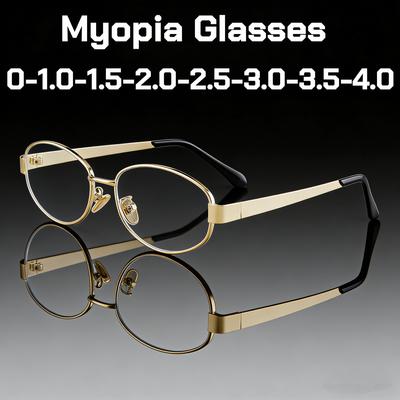 New Metal Oval Eyeglass Frames Women's INS Style Fashion Street Style Eyewear Anti Blue Light Glasses Non Prescription