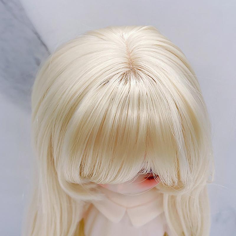 1/3 & 1/4 & 1/6 Bjd Doll'S Wig With Bangs Soft Silk Long Straight Wig Girls Diy Doll Makeup Accessories