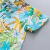 Boys' Island Style Short Sleeve Summer Clothes Set – Breathable Turn-Down Collar Shirt & Infant Two-Piece Outfit