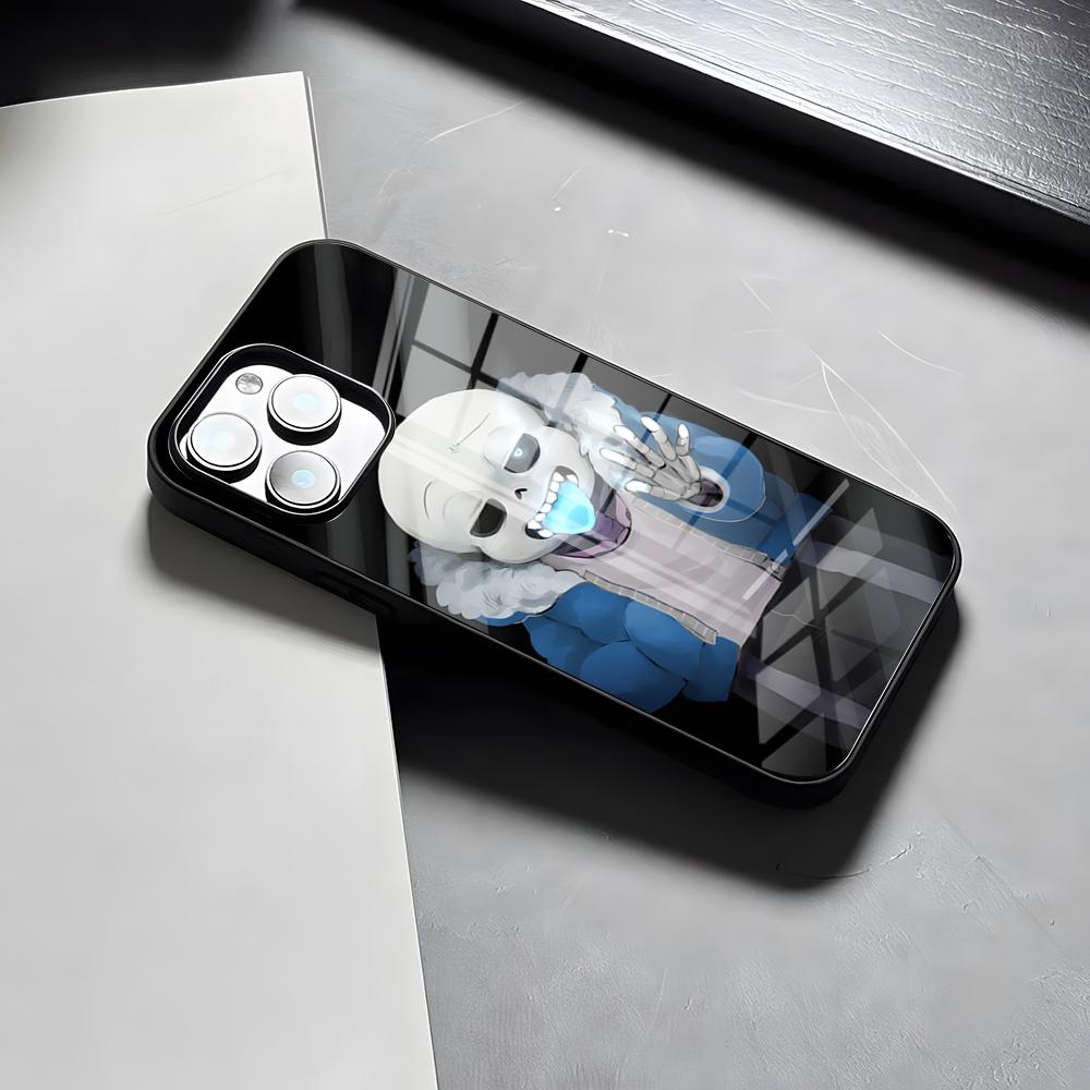 Sans U-Undertale Game Phone Case For IPhone 17 Pro Max 15 Pro 16 14 Plus 12 13 Mini 11 Pro Shockproof Glass Cover