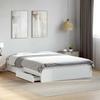Exclusive House - Bed Frame with Drawers Without Mattress White 140x190 Cm