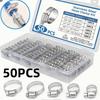 Kit da 50/60/120 Pezzi di Fascette Stringitubo Regolabili in Acciaio Inossidabile 1/4''–1-1/2'' a Vite Senza Fine per Applicazioni Marine, Automotive e Idrauliche