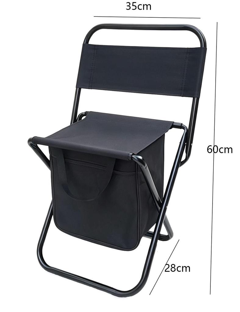 Multi-functional Camping Chair: Insulated Cooler Bag, Folding Stool with Backrest & Handle, Add Logo